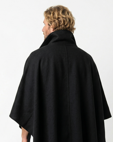 PONCHO DE ALPACA HOMBRE CASTILLA NEGRO