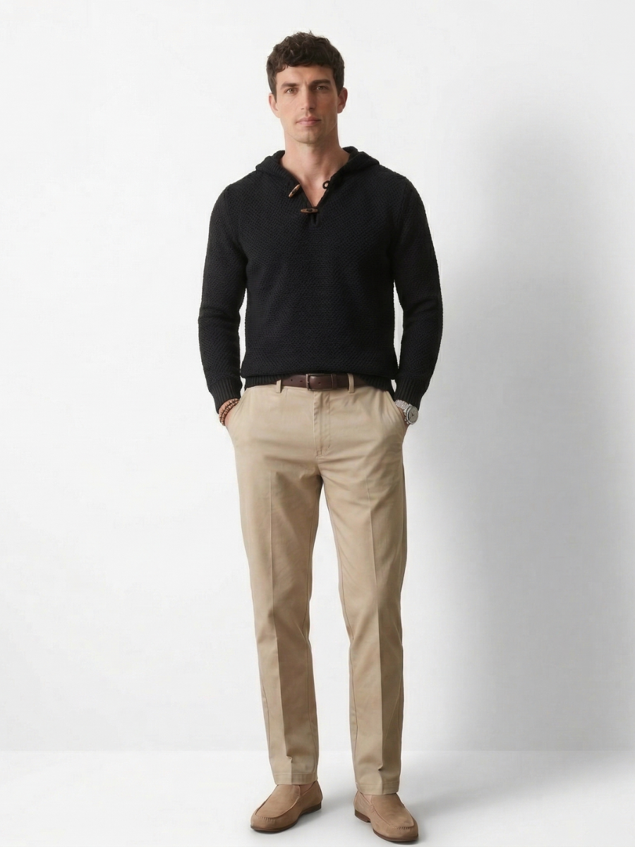 CHALECO NEGRO DE LANA NATURAL SKYE