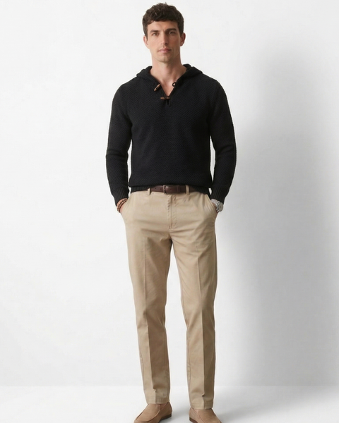 CHALECO NEGRO DE LANA NATURAL SKYE