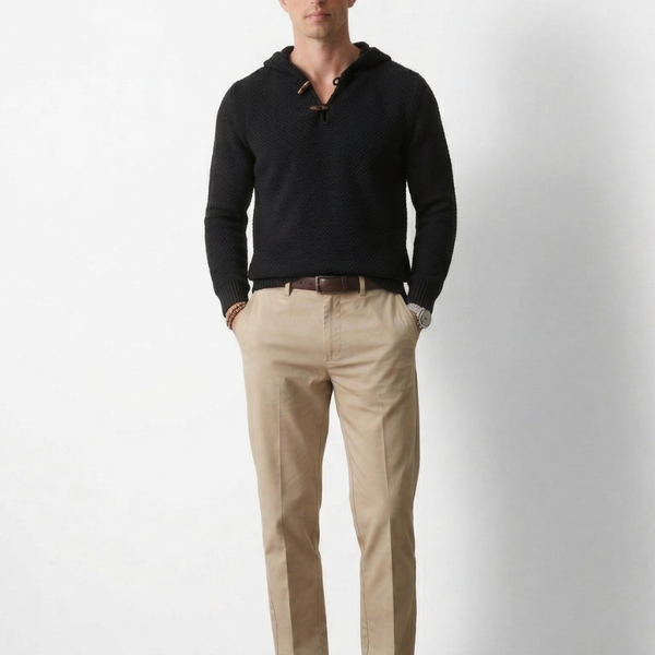 CHALECO NEGRO DE LANA NATURAL SKYE