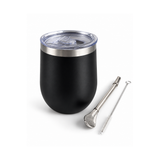 Set mate térmico negro con bombilla