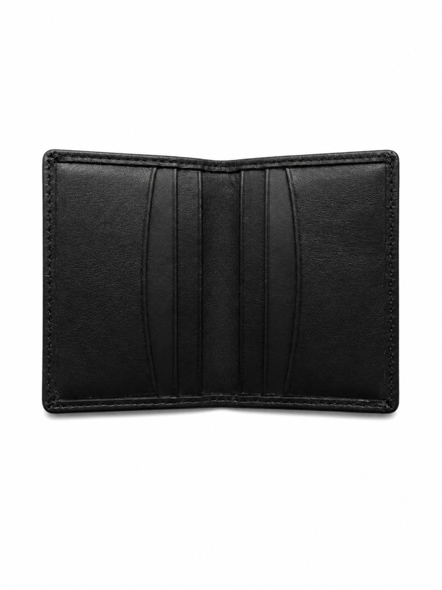 TARJETERO DE CUERO SLIM NEGRO