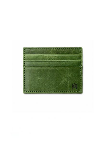TARJETERO DE CUERO SIMPLE VERDE