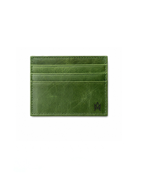 TARJETERO DE CUERO SIMPLE VERDE