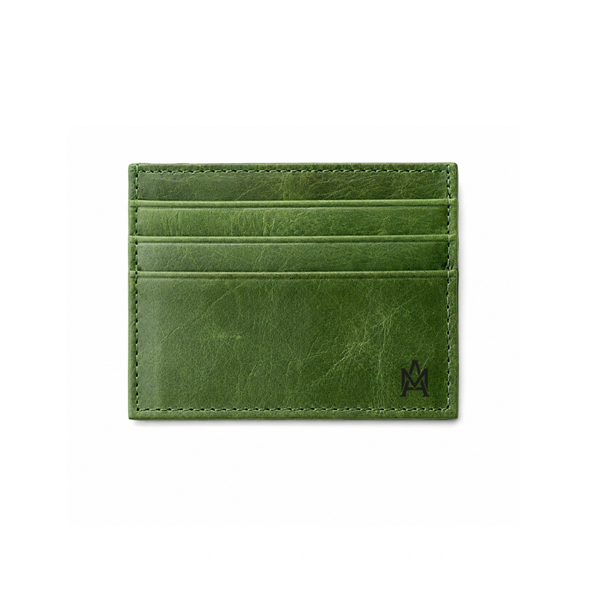 TARJETERO DE CUERO SIMPLE VERDE